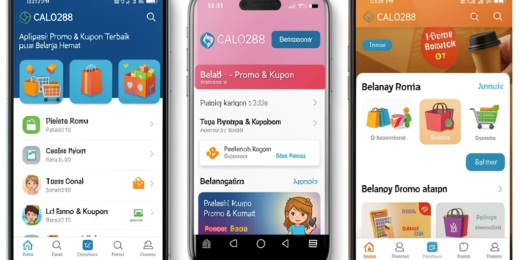Antarmuka aplikasi CALO288 dengan berbagai promo menarik.