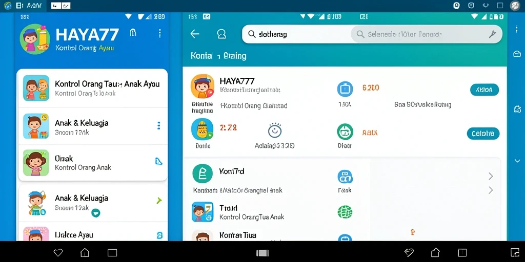 Antarmuka aplikasi HAYA777 yang mudah digunakan untuk kontrol orang tua.