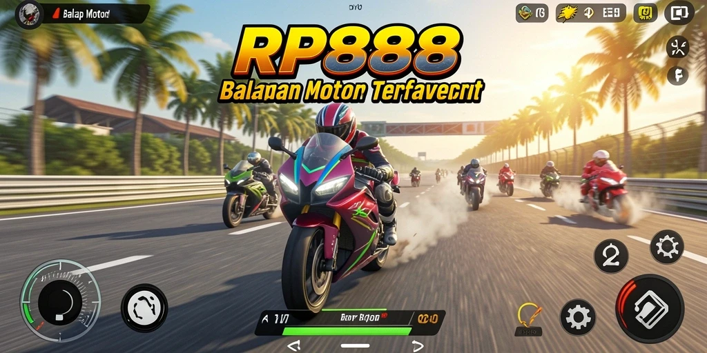 Tampilan antarmuka game Balap Motor yang menarik dan interaktif.