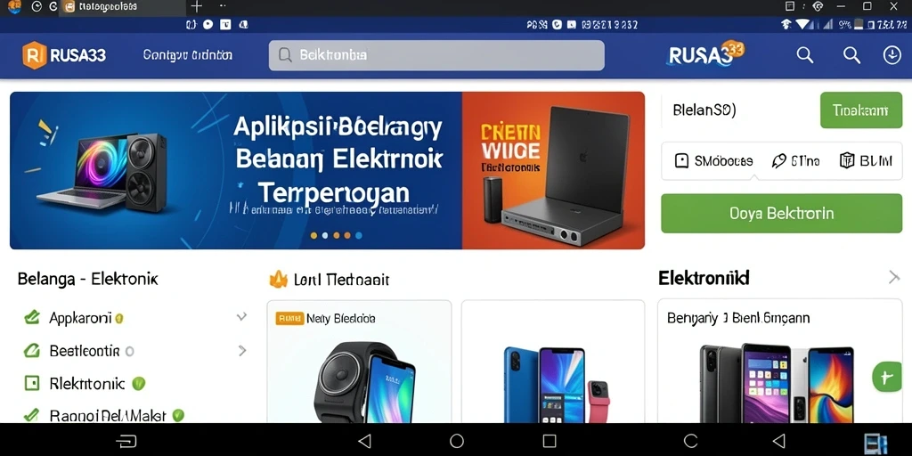 Antarmuka RUSA33 dengan fitur belanja Elektronik yang menarik.