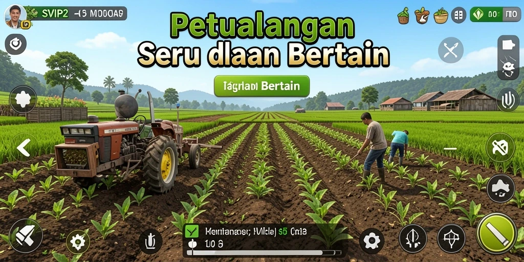 Tampilan antarmuka kebun dalam game SVIP2 yang menarik.