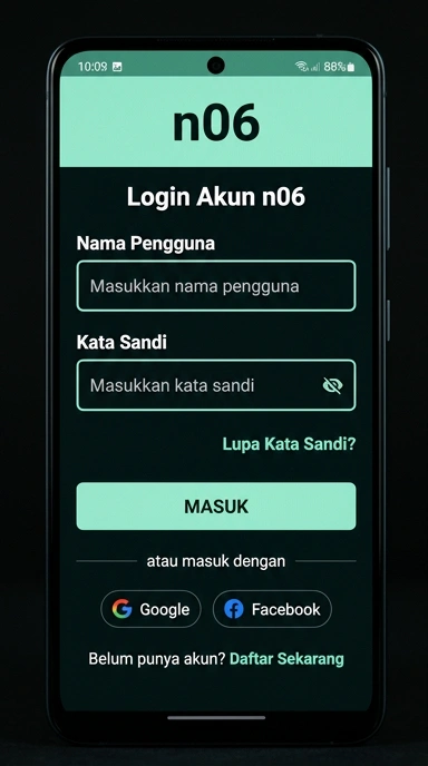 Tampilan halaman login n06
